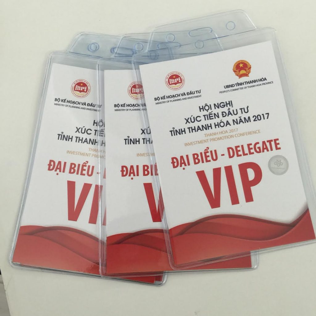In thẻ đại biểu đại hội hội nghị tại Thanh Hóa.